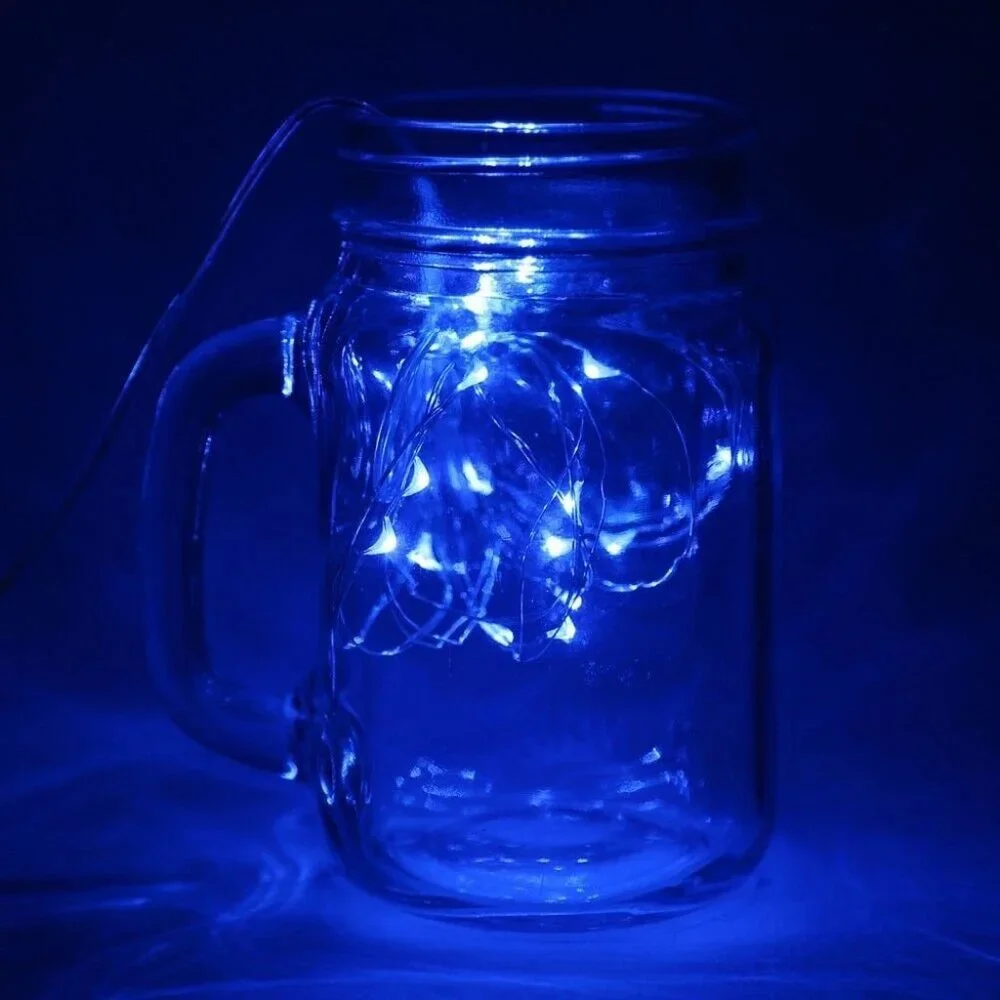 20 LED string Silver Copper Wire Fairy Lights Battery Powered Waterproof 2M USA